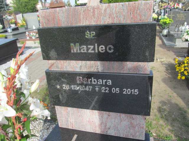 Barbara Maziec 1947 Kórnik - Grobonet - Wyszukiwarka osób pochowanych